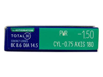 TOTAL30 for Astigmatism (3 čočky) - Náhled parametrů čoček