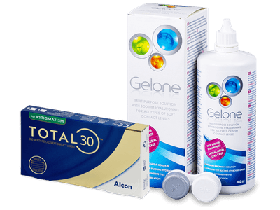 TOTAL30 for Astigmatism (3 čočky) + roztok Gelone 360 ml