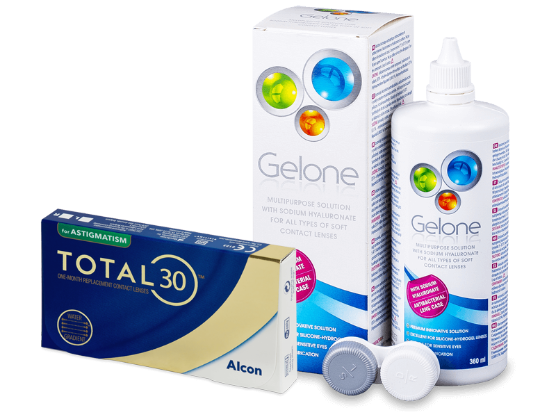 TOTAL30 for Astigmatism (3 čočky) + roztok Gelone 360 ml - Výhodný balíček