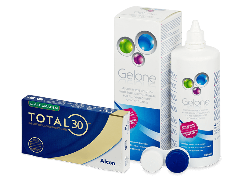 TOTAL30 for Astigmatism (3 čočky) + roztok Gelone 360 ml - Výhodný balíček