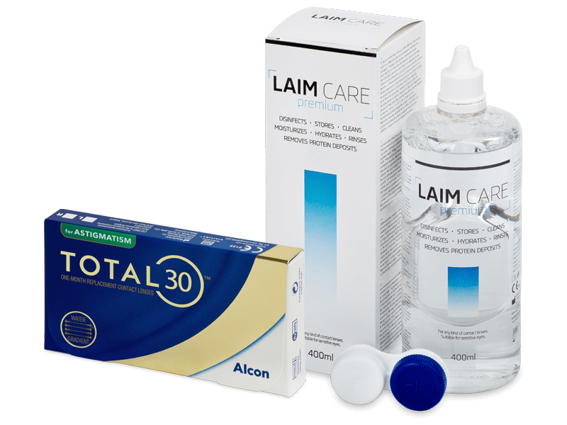TOTAL30 for Astigmatism (3 čočky) + roztok Laim-Care 400 ml - Výhodný balíček