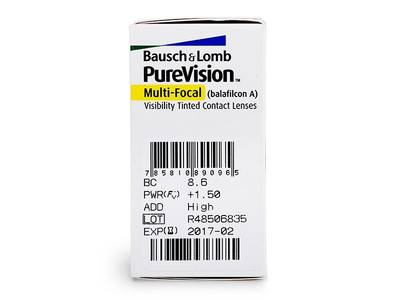 PureVision Multi-Focal (6 čoček) - Náhled parametrů čoček