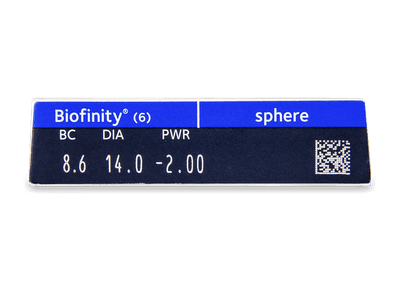 Biofinity (6 čoček) - Náhled parametrů čoček