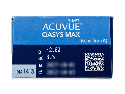 Acuvue Oasys Max 1-Day (30 čoček) - Náhled parametrů čoček