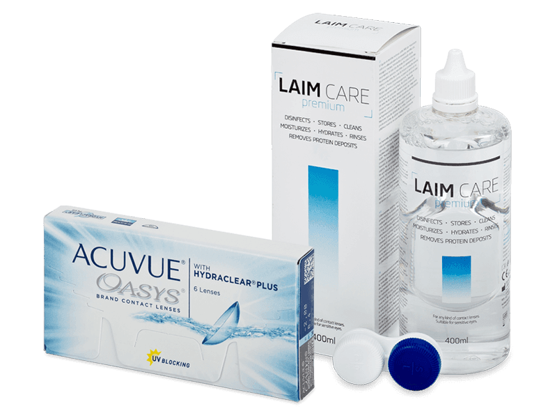 Acuvue Oasys (6 čoček) + roztok Laim Care 400 ml - Výhodný balíček