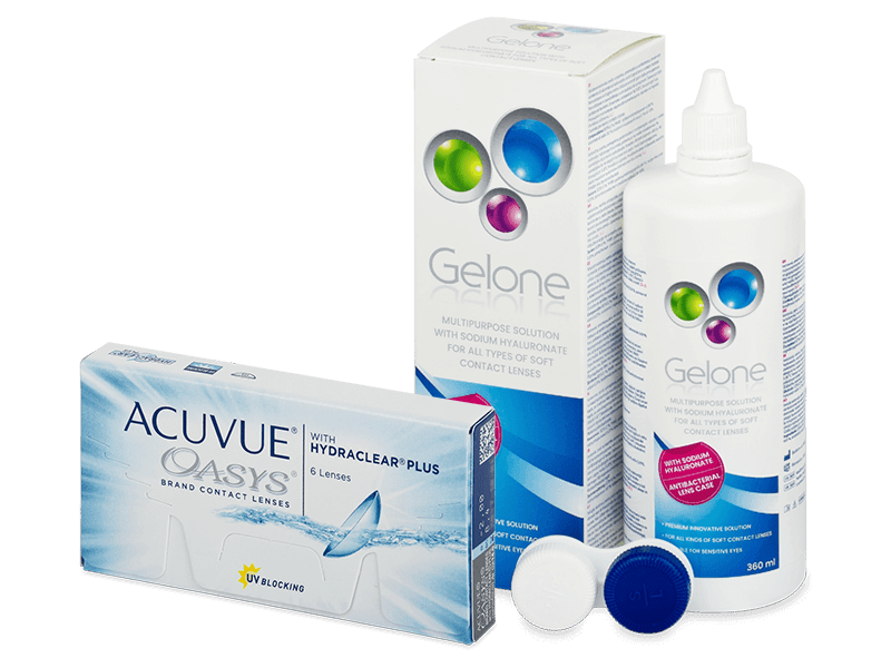 Acuvue Oasys (6 čoček) + roztok Gelone 360 ml - Výhodný balíček