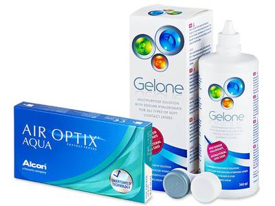 Air Optix Aqua (6 čoček) + roztok Gelone 360 ml