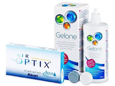 Air Optix Aqua (6 čoček) + roztok Gelone 360 ml - Předchozí design