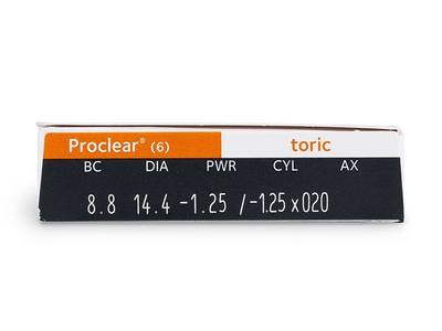 Proclear Toric (6 čoček) - Náhled parametrů čoček