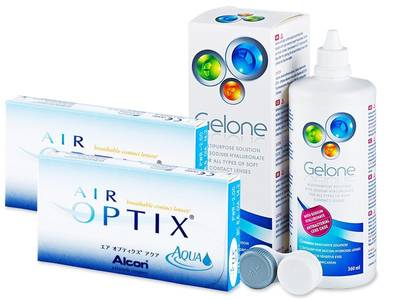Air Optix Aqua (2x3 čočky) + roztok Gelone 360 ml - Předchozí design
