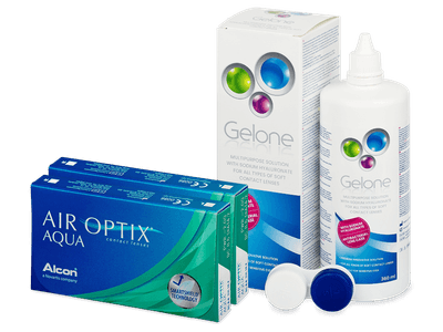 Air Optix Aqua (2x3 čočky) + roztok Gelone 360 ml - Předchozí design