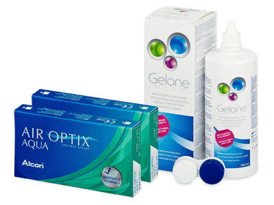 Air Optix Aqua (2x3 čočky) + roztok Gelone 360 ml