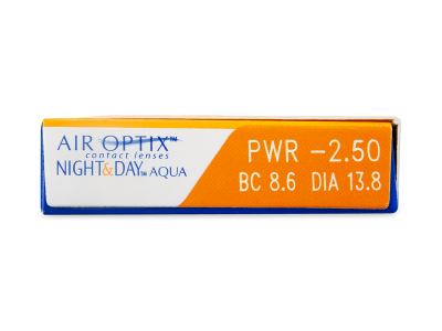 Air Optix Night and Day Aqua (6 čoček) - Náhled parametrů čoček